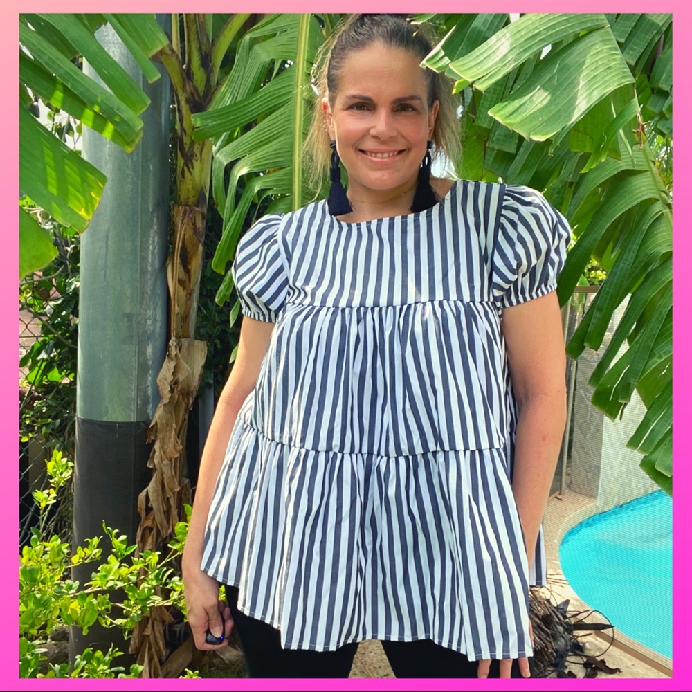 🌸Puff Sleeve top striped top 🌸